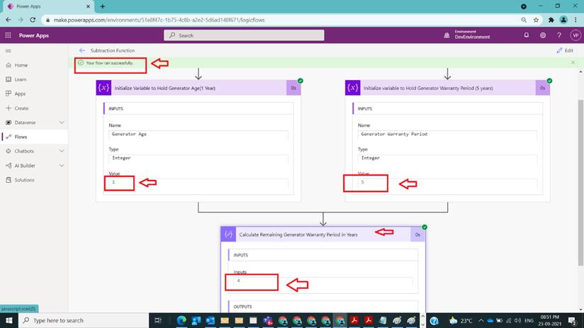 Usage of Subtraction Function in Power Automate
